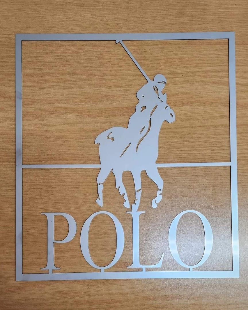metal cut out of the polo logo